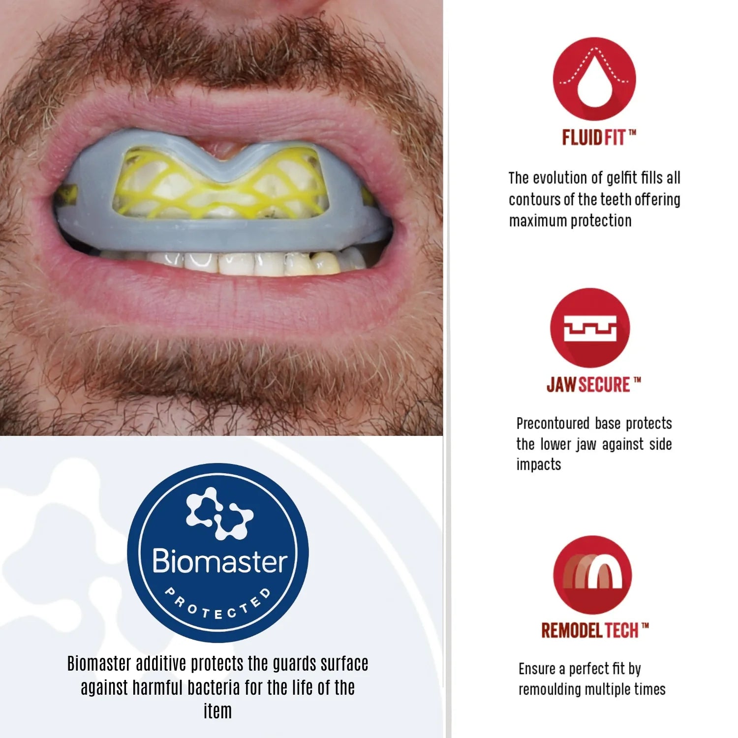 SAFEJAWZ Nitro Fogvédő - Felnőtteknek - SZÜRKE/Sárga