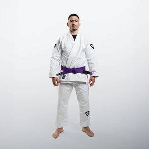 Kimono Brazilian Jiu Jitsu GROUND FORCE Basic Gi V3 - Alb (Centura Alba Inclusa)