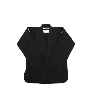 Kimono Brazilian Jiu Jitsu PROGRESS Copii Negru poza facuta din partea din fata cu fundal alb