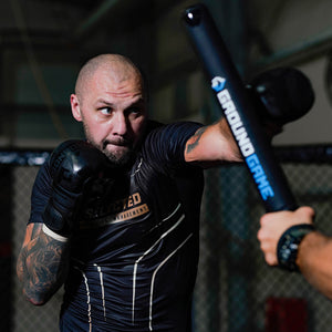 Manusi MMA Sparring Stripe Black ( 100% Piele Naturala )