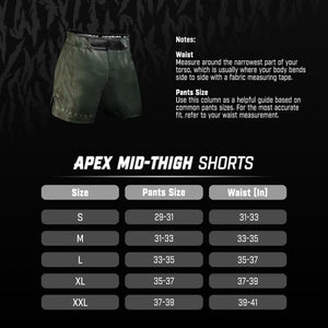 Short BJJ / MMA HAYABUSA Apex Mid-Thigh - Alb