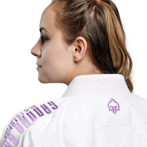 Ground Game BJJ GI Kimono Femei Brazilian Jiu Jitsu GROUND GAME Champion 3.0 Lavender - Alb