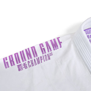 Ground Game BJJ GI Kimono Femei Brazilian Jiu Jitsu GROUND GAME Champion 3.0 Lavender - Alb
