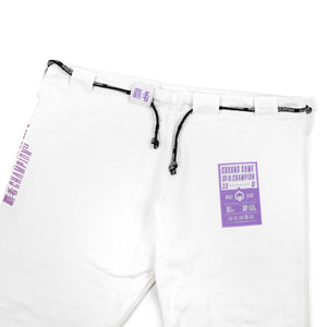 Ground Game BJJ GI Kimono Femei Brazilian Jiu Jitsu GROUND GAME Champion 3.0 Lavender - Alb
