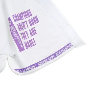 Ground Game BJJ GI Kimono Femei Brazilian Jiu Jitsu GROUND GAME Champion 3.0 Lavender - Alb