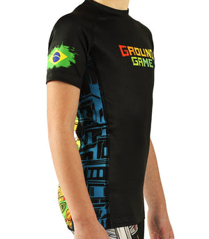 Ground Game Rashguard Brasil Kids short sleeve