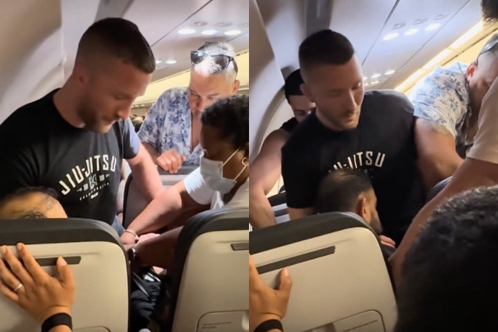 (VIDEO) O centura neagra in BJJ a imobilizat un pasager recalcitrant in timpul unui zbor
