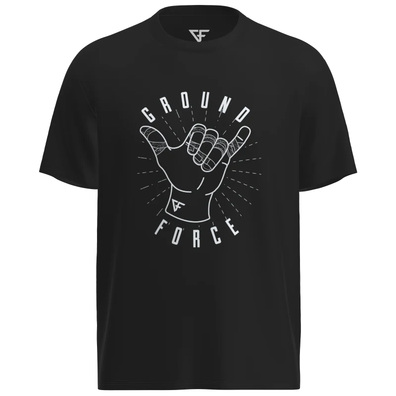 GROUND FORCE Hang Loose póló - Fekete