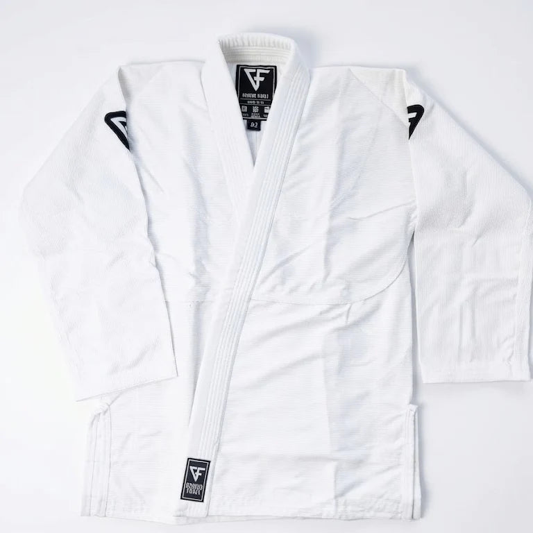 Kimono Brazilian Jiu Jitsu GROUND FORCE Basic Gi V3 - Alb (Centura Alba Inclusa)