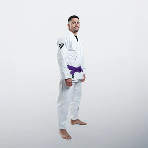 Kimono Brazilian Jiu Jitsu GROUND FORCE Basic Gi V3 - Alb (Centura Alba Inclusa)