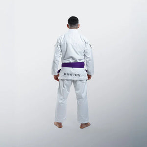 Kimono Brazilian Jiu Jitsu GROUND FORCE Basic Gi V3 - Alb (Centura Alba Inclusa)