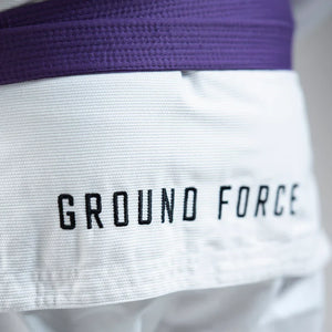 Kimono Brazilian Jiu Jitsu GROUND FORCE Basic Gi V3 - Alb (Centura Alba Inclusa)