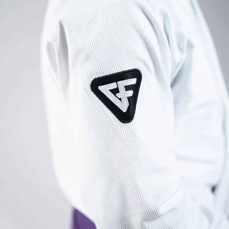Kimono Brazilian Jiu Jitsu GROUND FORCE Basic Gi V3 - Alb (Centura Alba Inclusa)