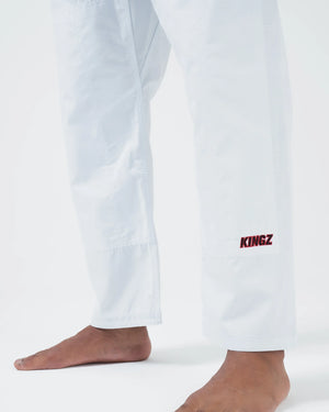 Kimono Brazilian Jiu Jitsu KINGZ Ultralight 2.0 poza facta la detaliile pantalonilor din partea stanga jos