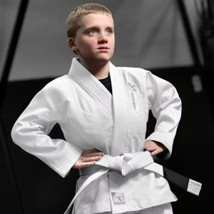 Kimono Copii Brazilian Jiu Jitsu HAYABUSA Essential - Alb ( Centura Alba Inclusa )