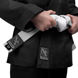 Kimono Copii Brazilian Jiu Jitsu HAYABUSA Essential - Negru ( Centura Alba Inclusa )