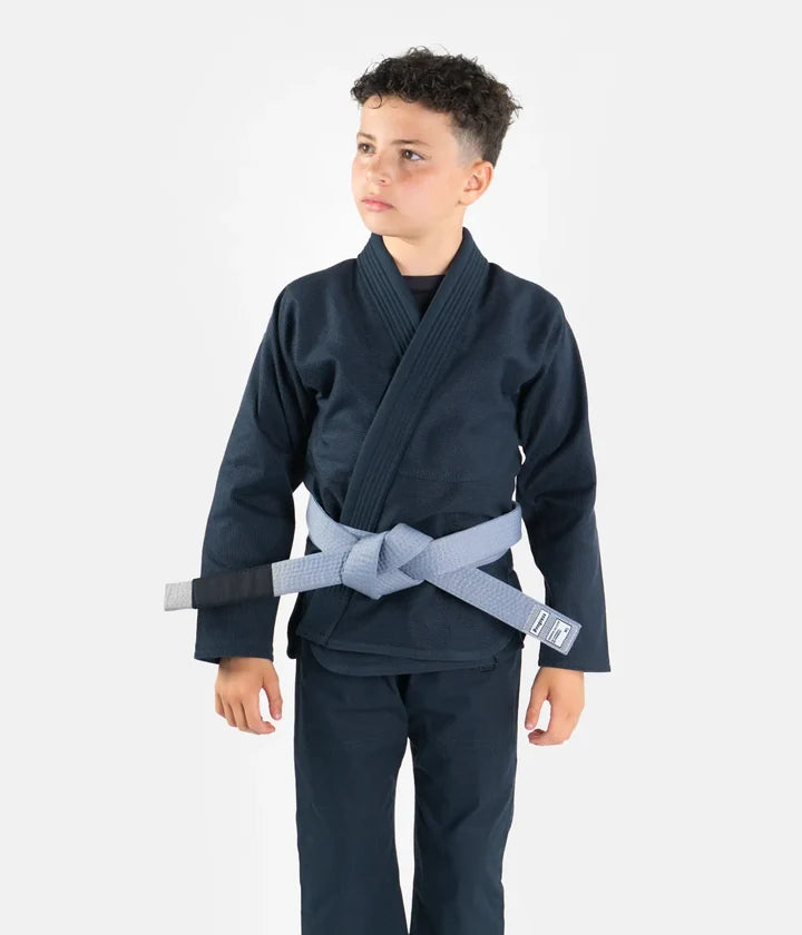 Kimono Copii Brazilian Jiu Jitsu PROGRESS The Academy - Petroleum ( Centura Alba Inclusa )