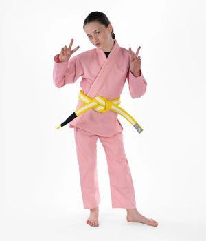 Kimono Copii Brazilian Jiu Jitsu PROGRESS The Academy -  Roz(Centura Alba Inclusa)