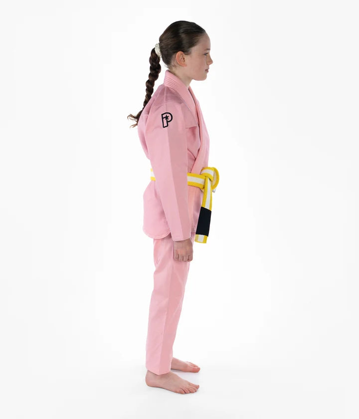 Kimono Copii Brazilian Jiu Jitsu PROGRESS The Academy -  Roz(Centura Alba Inclusa)