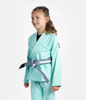 Kimono Copii Brazilian Jiu Jitsu PROGRESS The Academy -  Turcoaz(Centura Alba Inclusa)