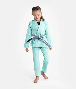 Kimono Copii Brazilian Jiu Jitsu PROGRESS The Academy -  Turcoaz(Centura Alba Inclusa)