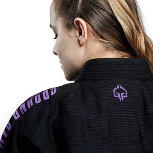 Kimono Femei Brazilian Jiu Jitsu GROUND GAME Champion 3.0  Lavender - Negru