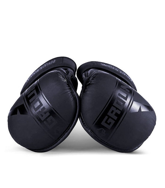 Manusi MMA Sparring Stripe Black ( 100% Piele Naturala )
