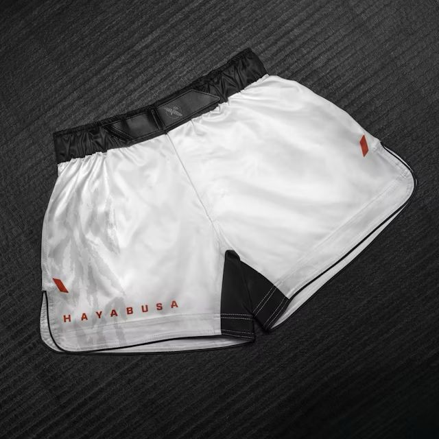 Short BJJ / MMA HAYABUSA Apex Mid-Thigh - Alb